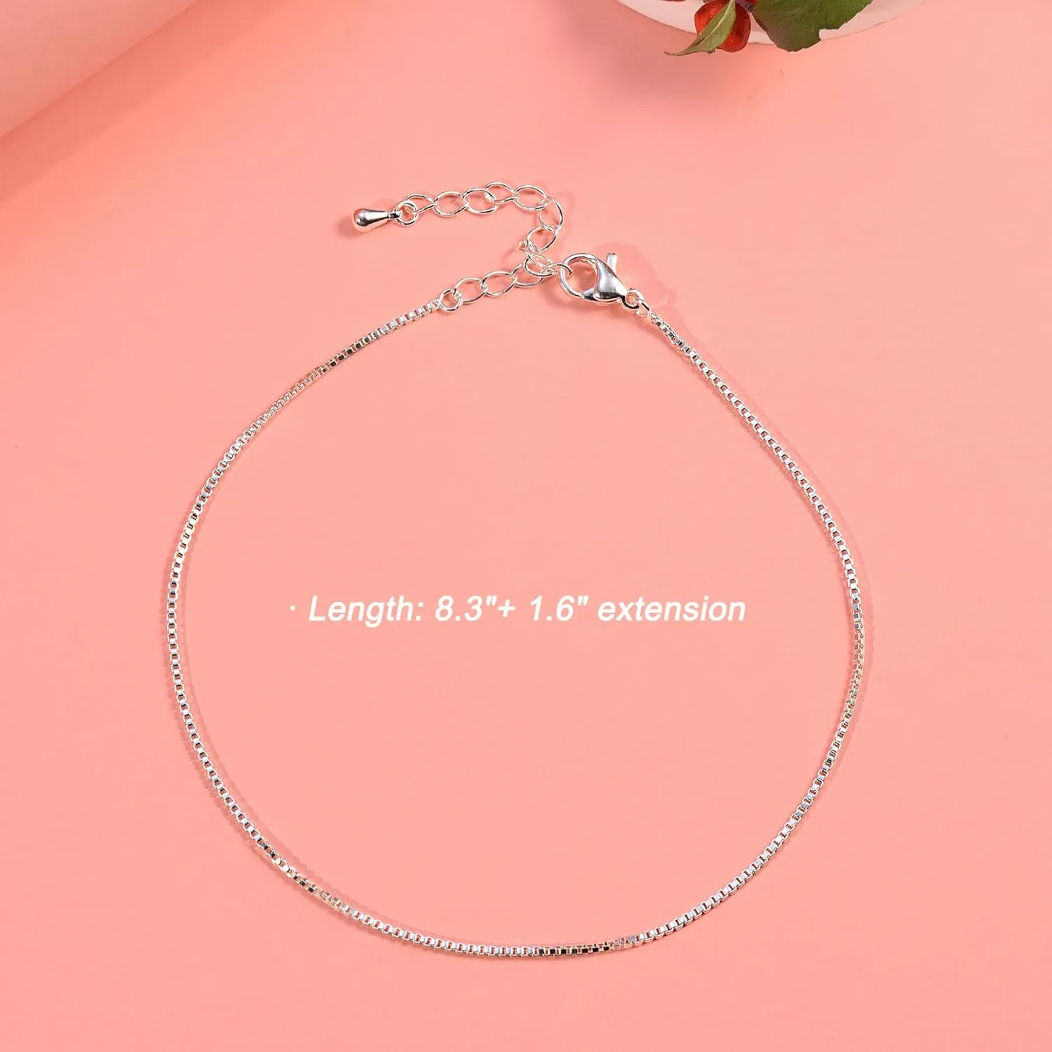 MOLEVY Ankle Bracelets for Women 14K Gold Plated Anklet Silver Anklets Waterproof Evil Eye Beaded Pearl Tennis Crystal Heart Cuba Link Chain Anklets Dainty Jewelry Gift for Her
