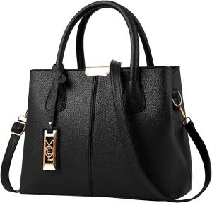 Multi Pocket Shoulder Bags for Woman Crossbody Purses and Handbags Lightweight Pocketbook Travel Bag with Zipper(Black)