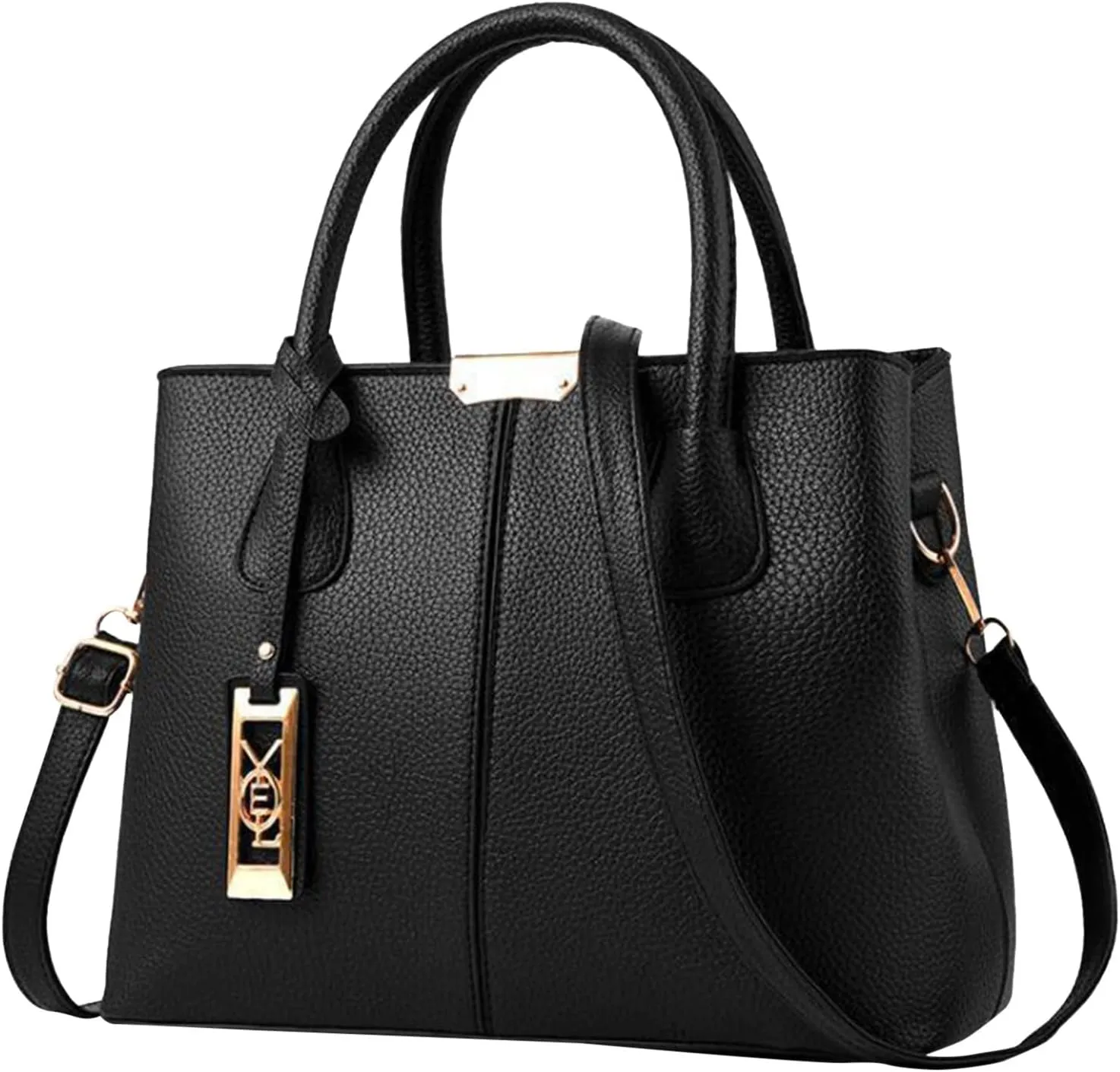 Multi Pocket Shoulder Bags for Woman Crossbody Purses and Handbags Lightweight Pocketbook Travel Bag with Zipper(Black)