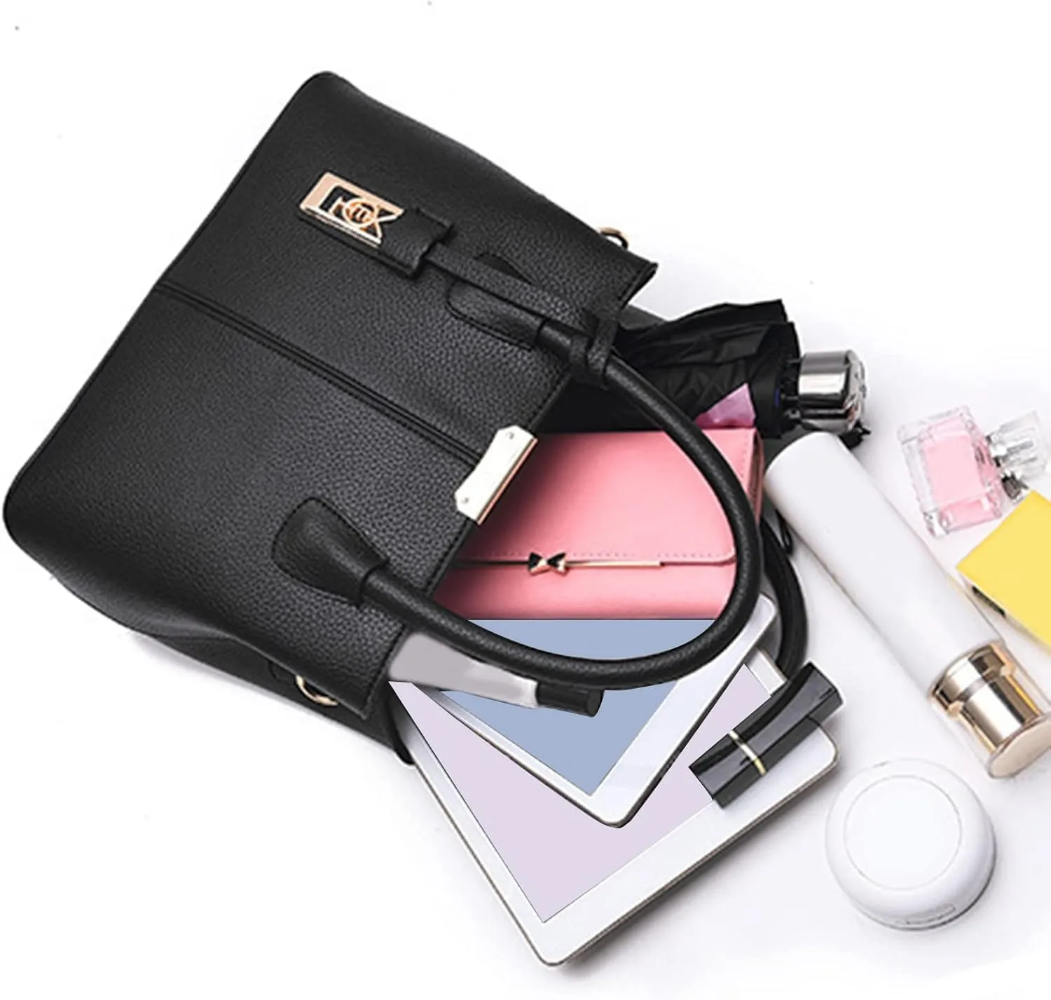 Multi Pocket Shoulder Bags for Woman Crossbody Purses and Handbags Lightweight Pocketbook Travel Bag with Zipper(Grey)