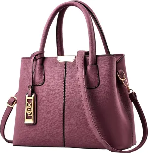 Multi Pocket Shoulder Bags for Woman Crossbody Purses and Handbags Lightweight Pocketbook Travel Bag with Zipper(Purple)