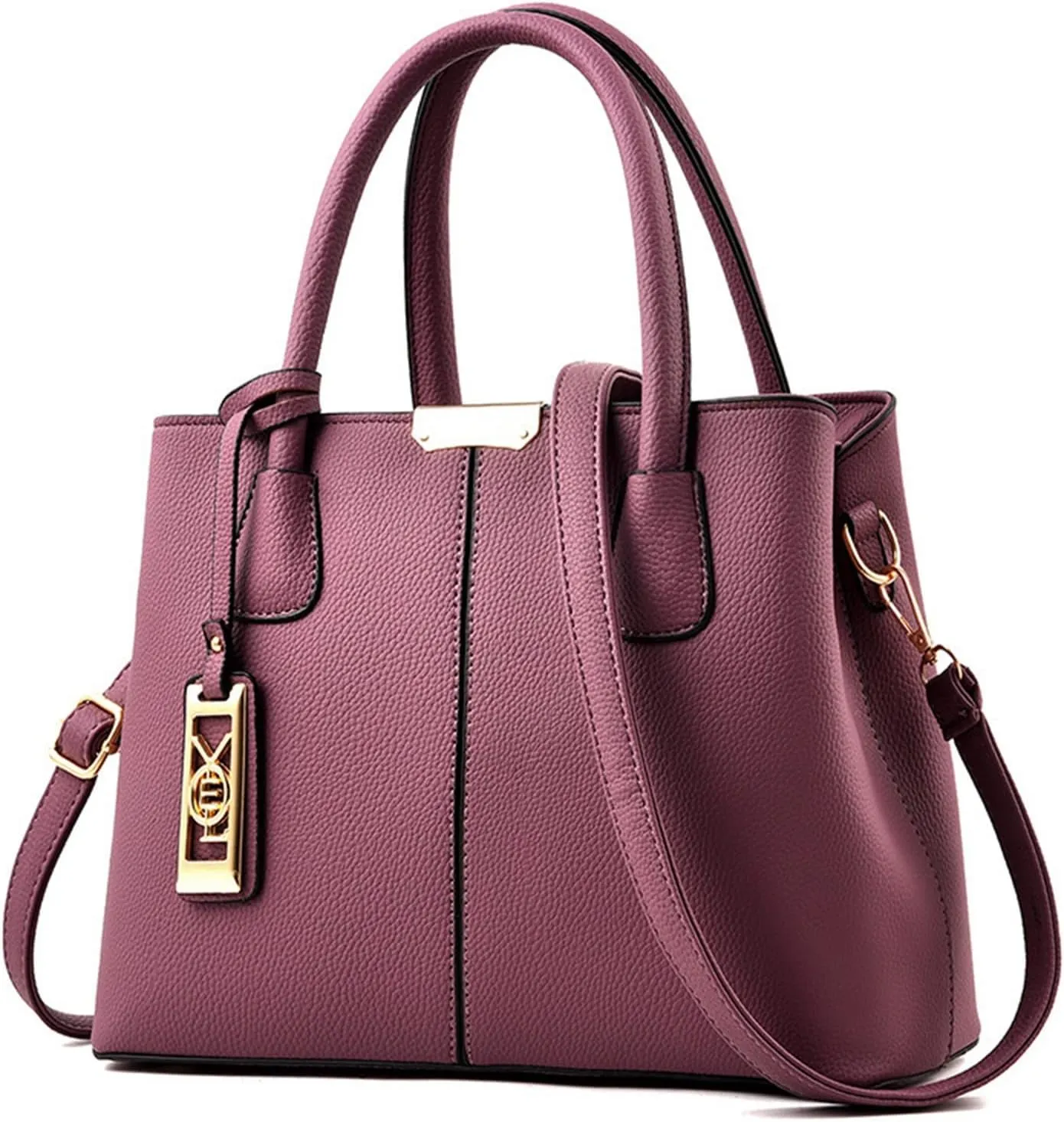 Multi Pocket Shoulder Bags for Woman Crossbody Purses and Handbags Lightweight Pocketbook Travel Bag with Zipper(Purple)