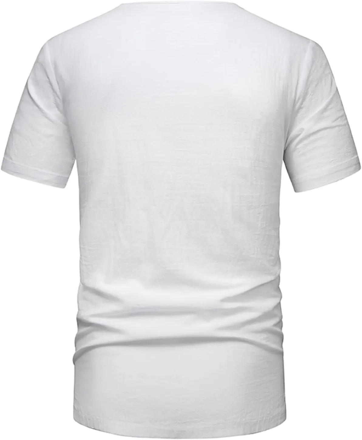 Muscularfit Henley Shirts for Men Short Sleeve Cotton Linen T Shirt Summer Casual Stylish Regular-Fit Chest Pocketed Tees