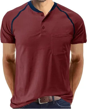 Muscularfit Men's Cotton Linen Casual Long Sleeve Shirt with Pocket 2023 Loose Fit Henley Turndown Short Sleeve Hooded Shirts
