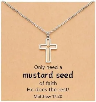 Mustard Seed Faith Necklace with Gift Card Inspiring Religious Jewelry Exquisite Faith Jewelry Gifts for Women