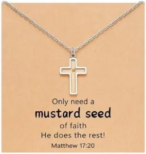 Mustard Seed Faith Necklace with Gift Card Inspiring Religious Jewelry Exquisite Faith Jewelry Gifts for Women