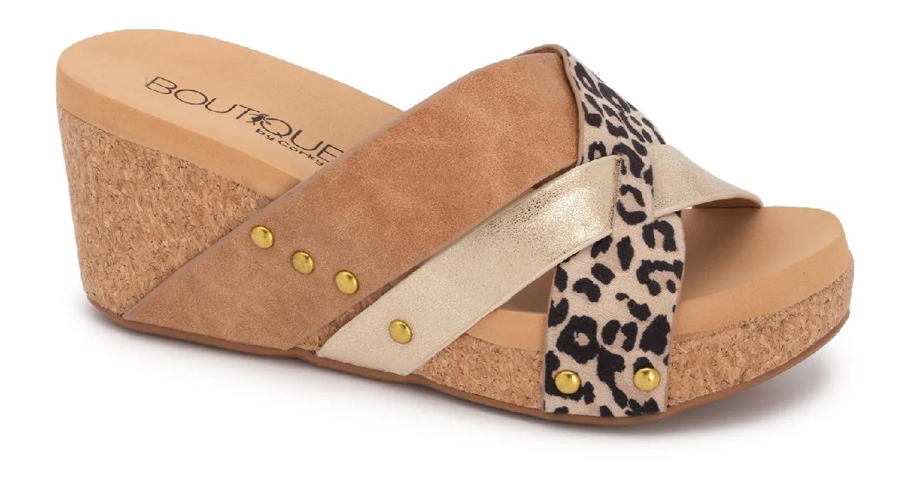 Neutral Leopard Wedges by Corkys