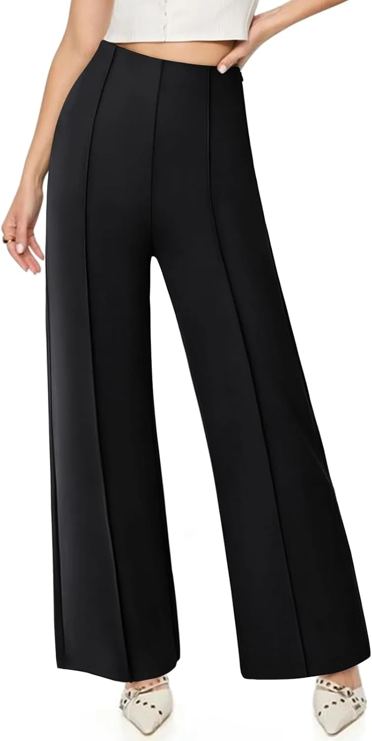 NIMIN Womens Wide Leg Dressy Casual Pants Buisness Work Slack High Waisted Stretchy Trousers 2025
