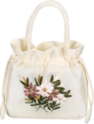 NOLITOY Evening Handbag for Weddings and Parties Elegant Floral Drawstring Clutch Purse Chic Design for Formal and Casual Events Present for Special Occasions
