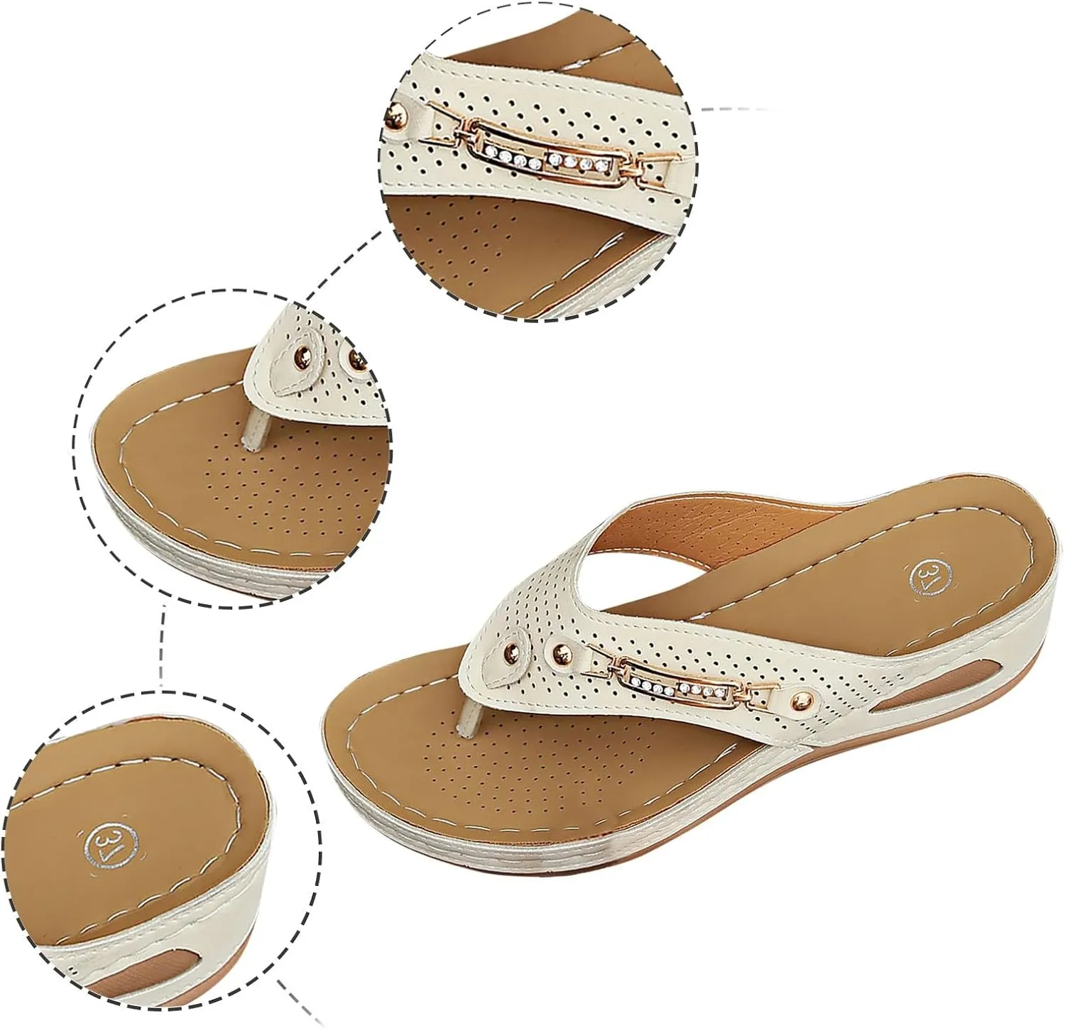Orthopedic Sandals for Women Dressy Summer Comfortable Walking Sandals with Arch Support Slip On Flip Flops Open Toe Breathable Mesh Sports Sandal Casual Beach Boho Sandal