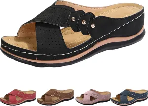 Orthopedic Sandals for Women, Soft Open Toe Slippers, Comfort Wear Orthowear Shoes, Slip On Platform Sandals Wedge Slide Sandal Dressy Summer Slides Comfortable Lightweight Casual Wedges