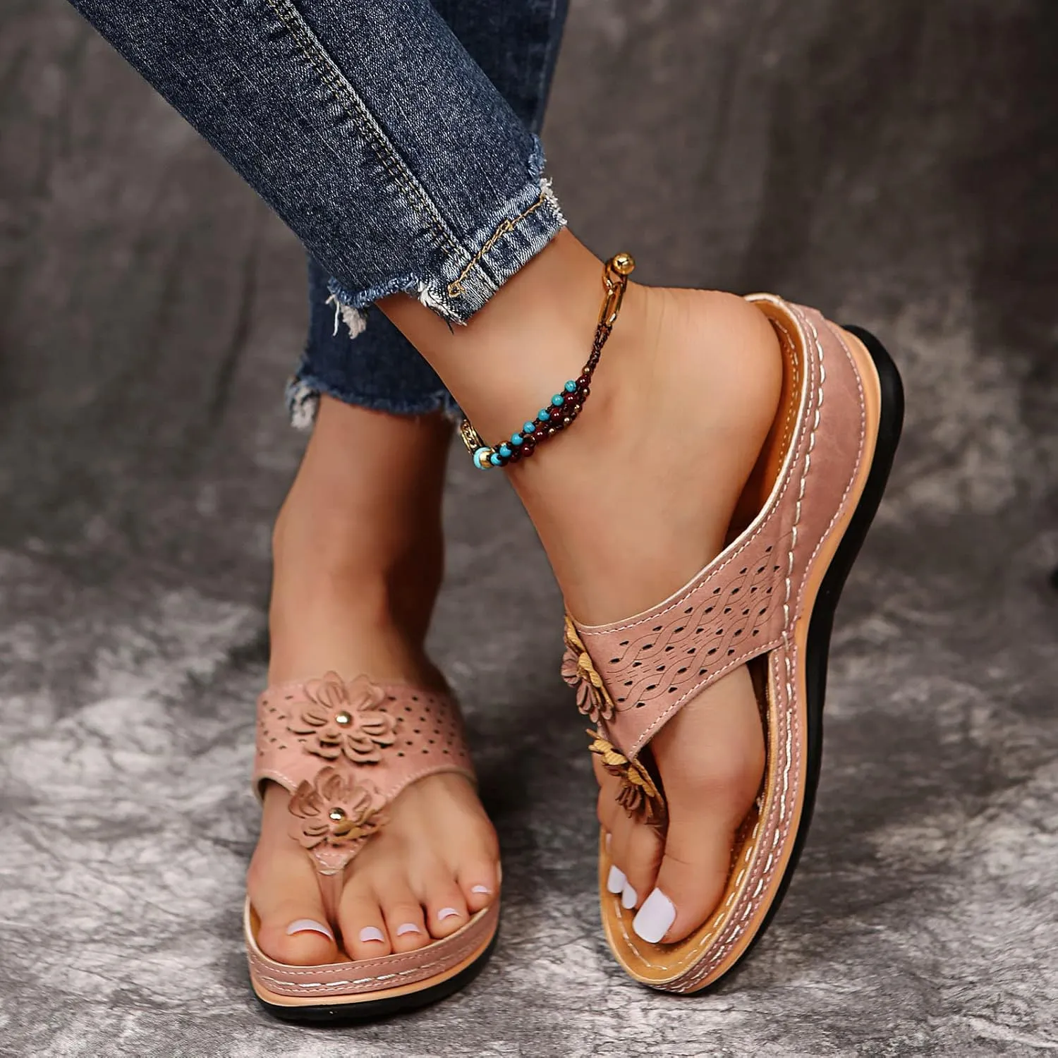 peqiut Platform Sandals Women Summer Comfortable Lightweight Breathable Orthopedic Sandals Women Dressy Womens Sandals 2024