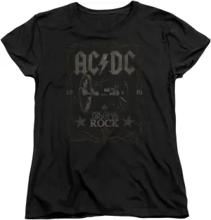 Popfunk Classic ACDC Rock Label Women's T Shirt