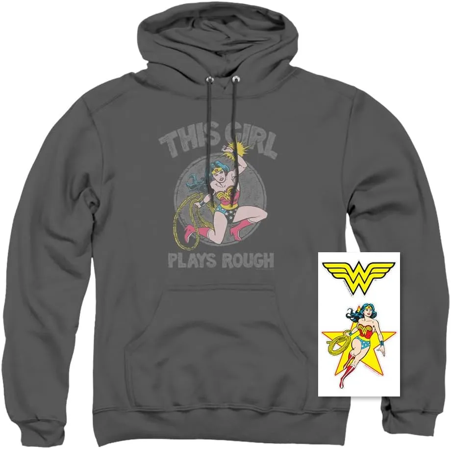 Popfunk Classic Wonder Woman Logo Pullover Hoodie Sweatshirt