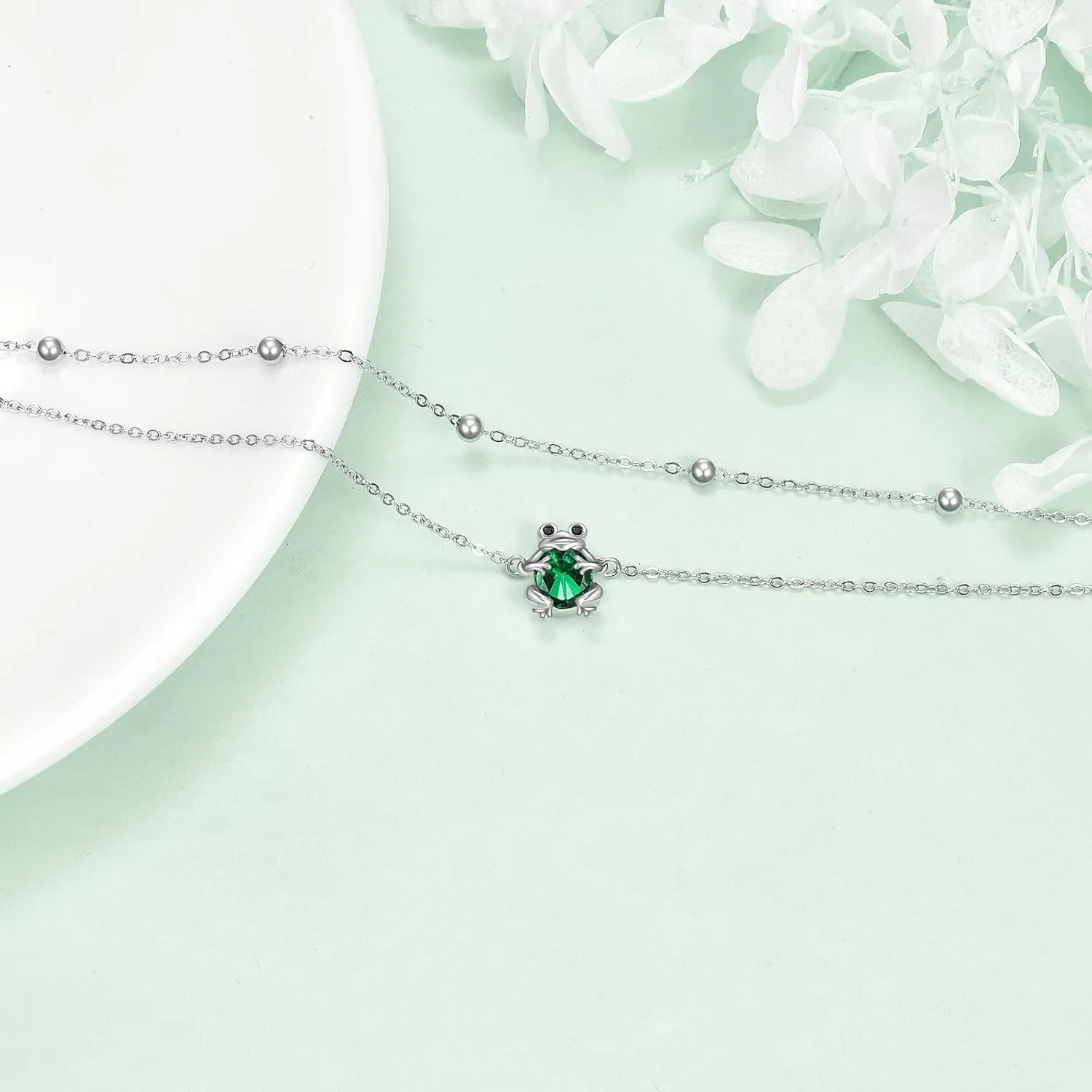 POPKIMI Sunflower/Cute Animal Anklet S925 Sterling Silver Ankle Bracelets Fashion Jewelry Anniversary Birthday Gifts for Women