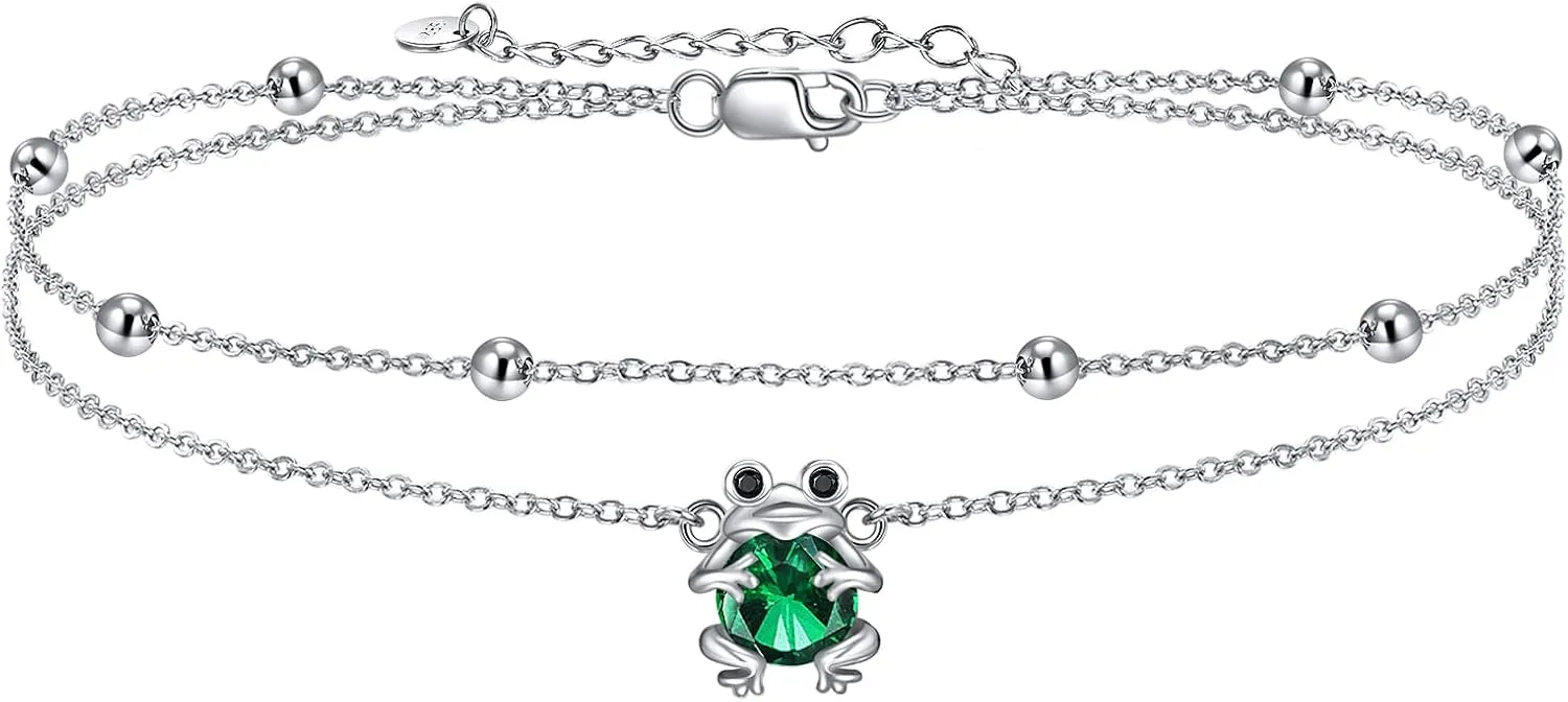POPKIMI Sunflower/Cute Animal Anklet S925 Sterling Silver Ankle Bracelets Fashion Jewelry Anniversary Birthday Gifts for Women