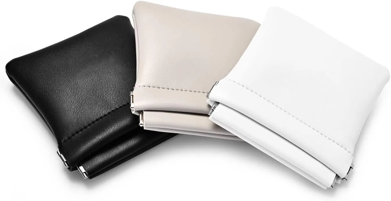 PU Leather Jewelry Travel Bag Leather Jewelry Pouch Christmas,Wedding Party Favor Gift Bag (S, Black)