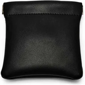 PU Leather Jewelry Travel Bag Leather Jewelry Pouch Christmas,Wedding Party Favor Gift Bag (S, Black)