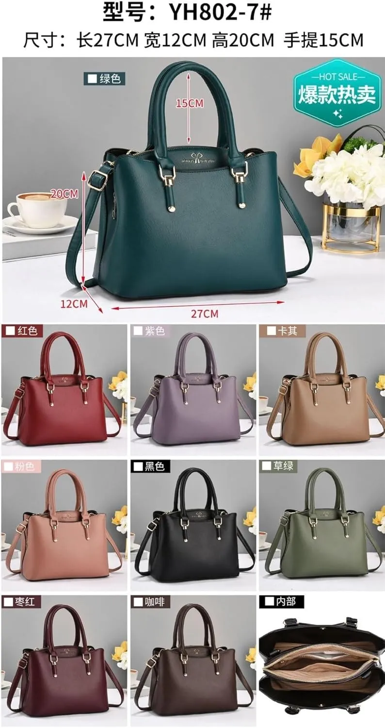 Pu Leather Women's Handbags Classic Crossbody Bag Top Handle Satchel Purse Fashion Ladies Zipper Satchel Bag