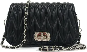 Quilted Handbags for Women with Chain Strap Shoulder Bags Trendy Compact Small Purses