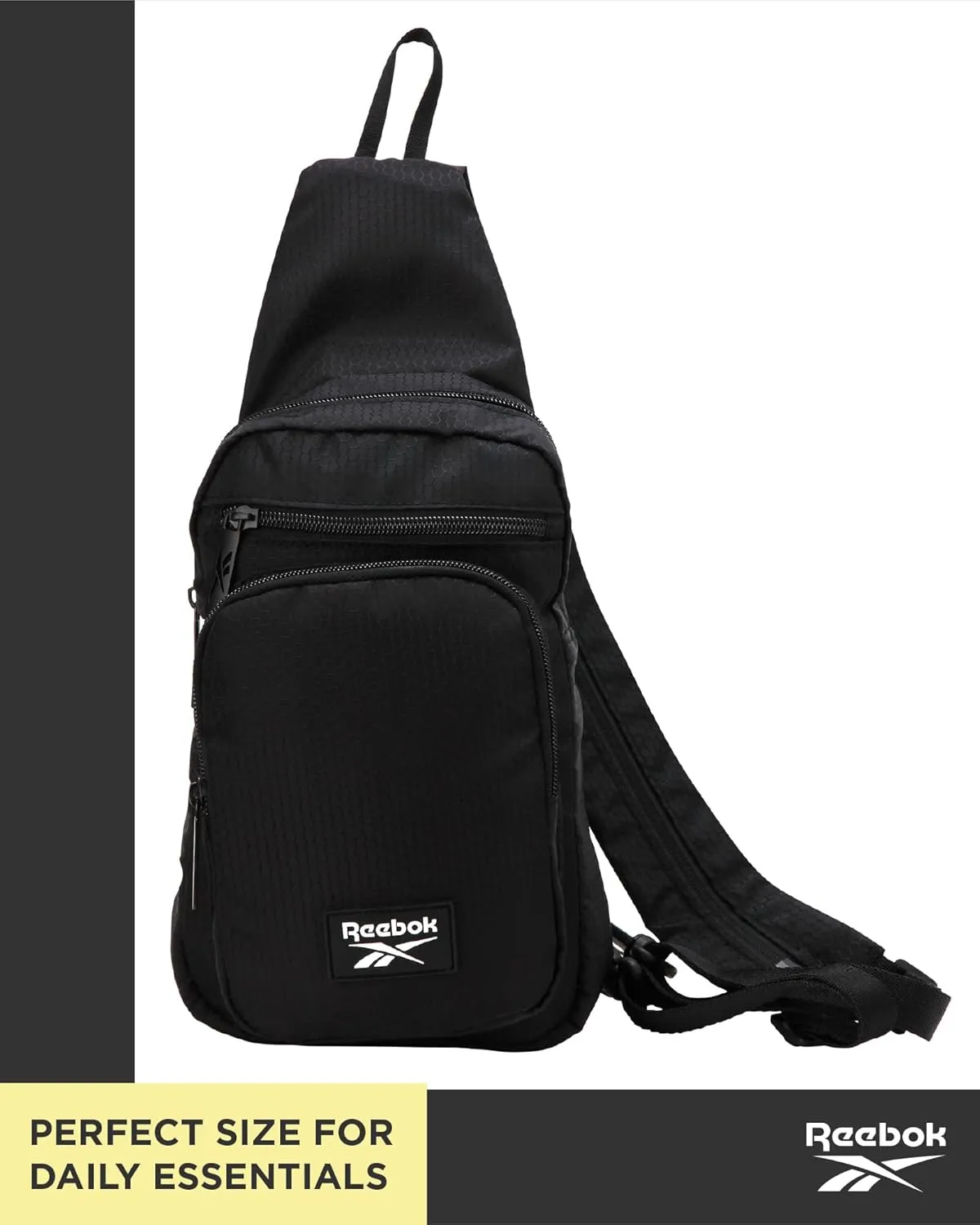 Reebok Unisex Crossbody Bag - Compact Sling Crossbody Bags for Women and Men with Convertible Strap for Gym and Travel, Size,