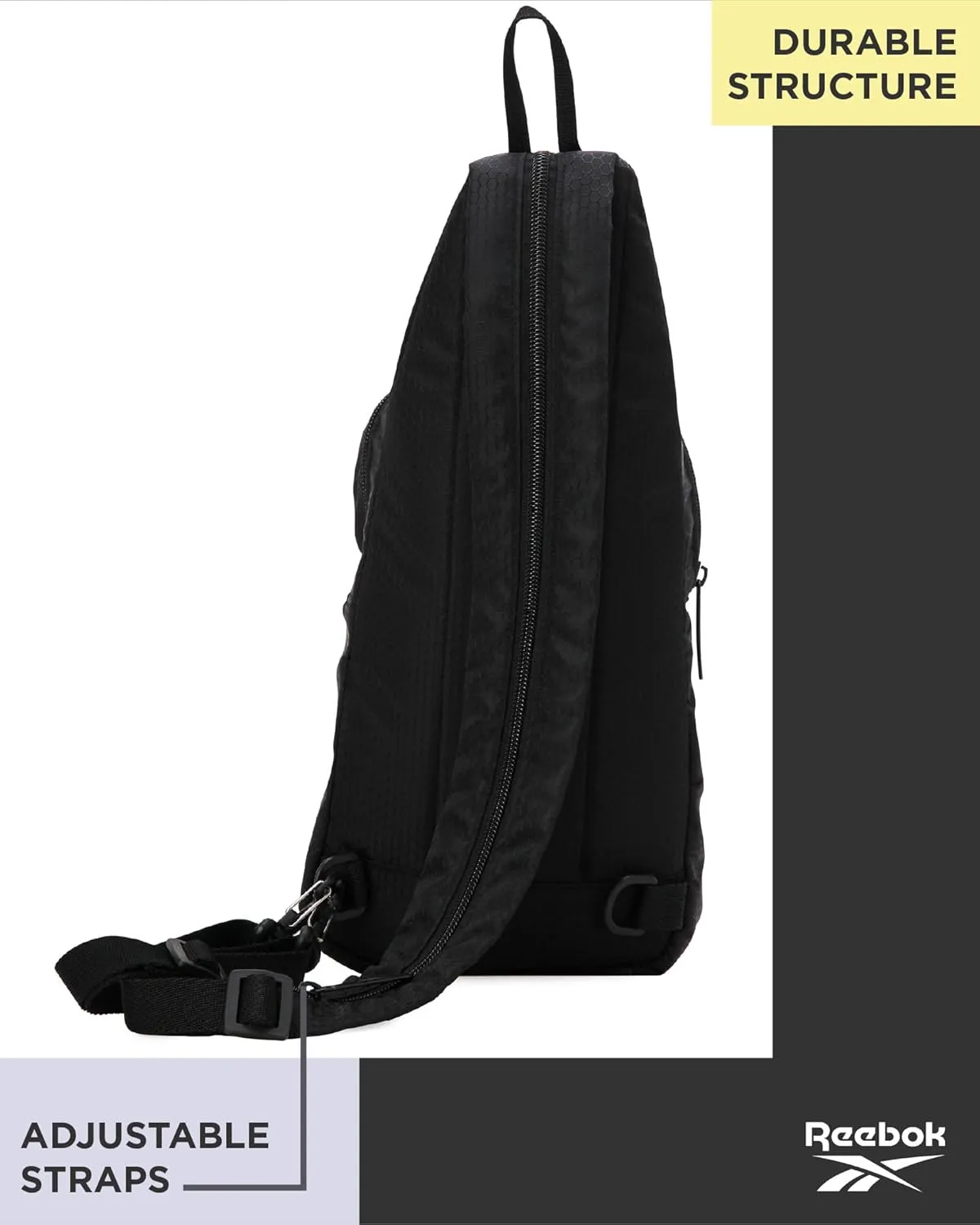 Reebok Unisex Crossbody Bag - Compact Sling Crossbody Bags for Women and Men with Convertible Strap for Gym and Travel, Size,