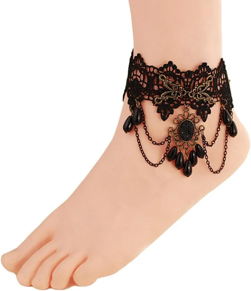 Retro Vintage Lace Anklets Anklet Foot Sandal Beach Wedding Jewelry Lace Ankle Bracelet Women Anklet Bracelet