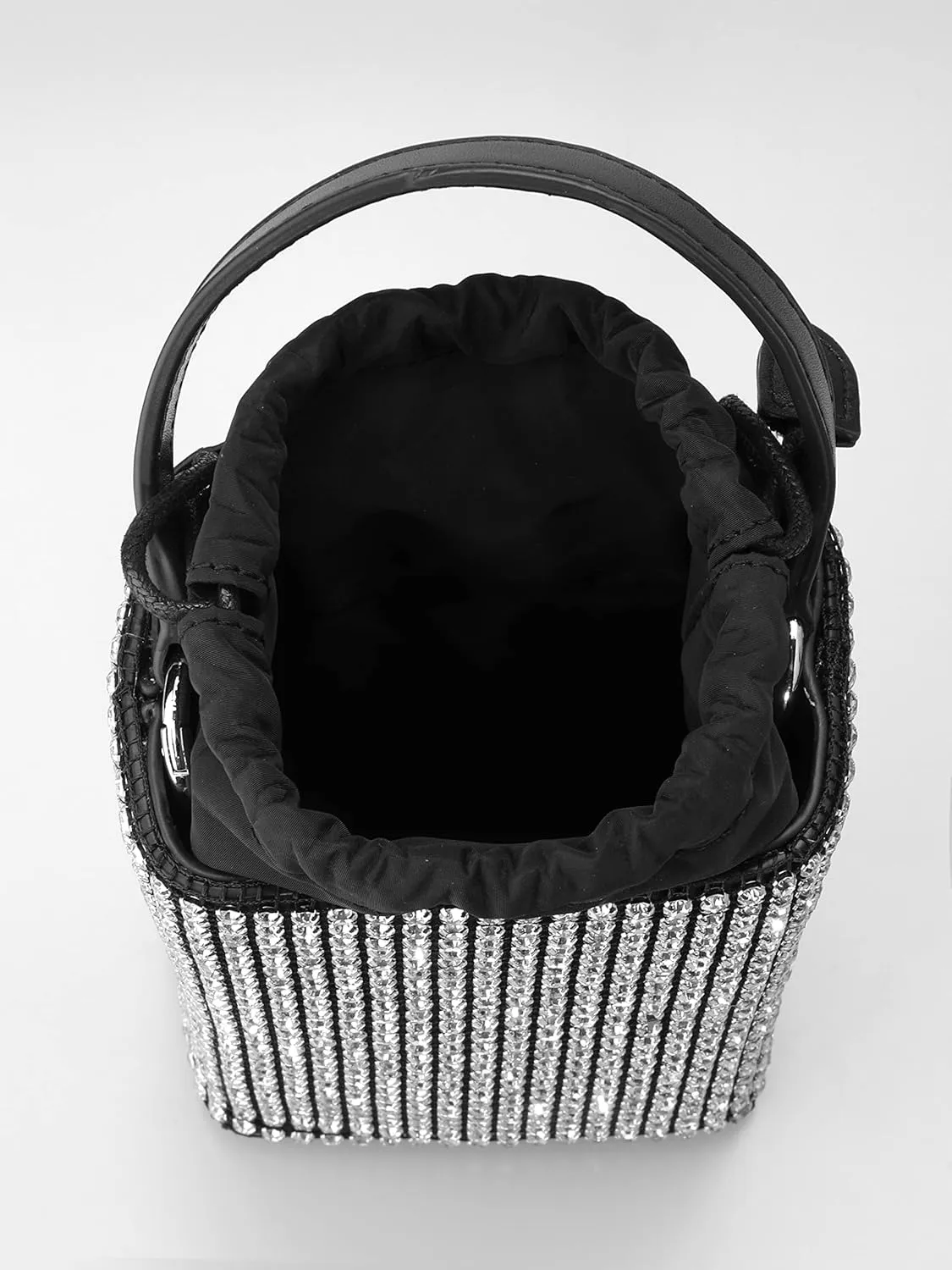 Rhinestone Purse Silver Evening Bag Sparkly Purse Silver Bags for Women