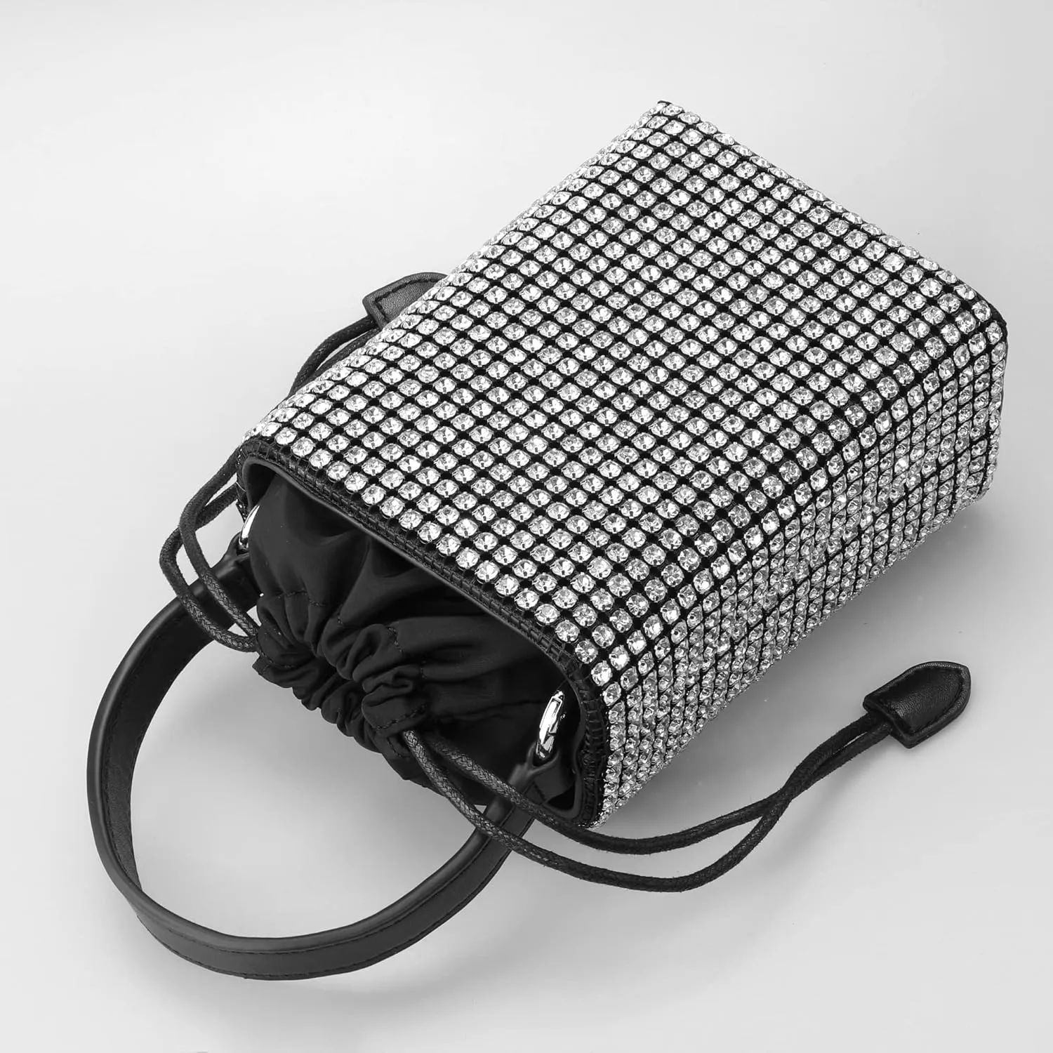 Rhinestone Purse Silver Evening Bag Sparkly Purse Silver Bags for Women