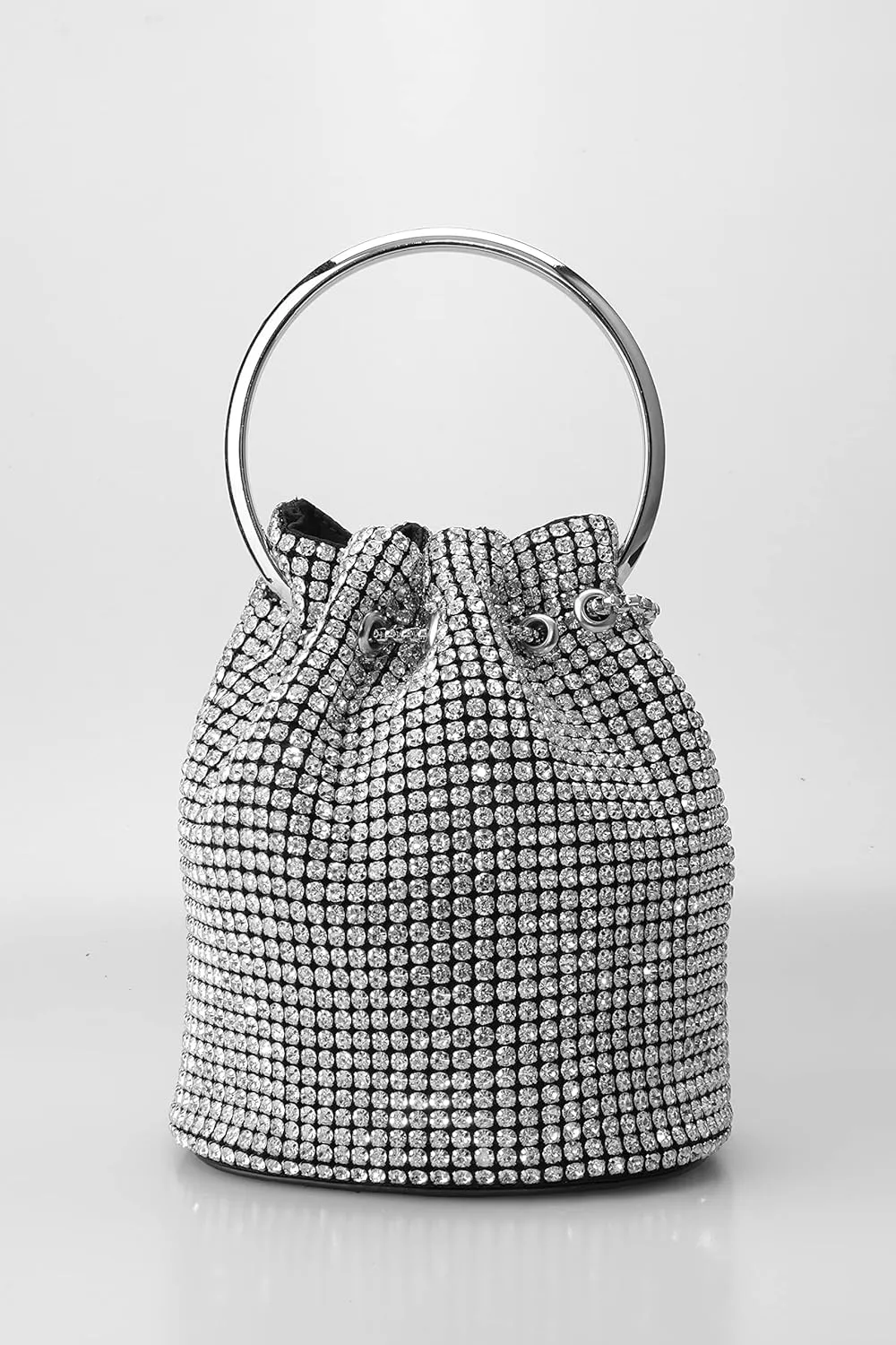 Rhinestone Purse Silver Evening Bag Sparkly Purse Silver Bags for Women