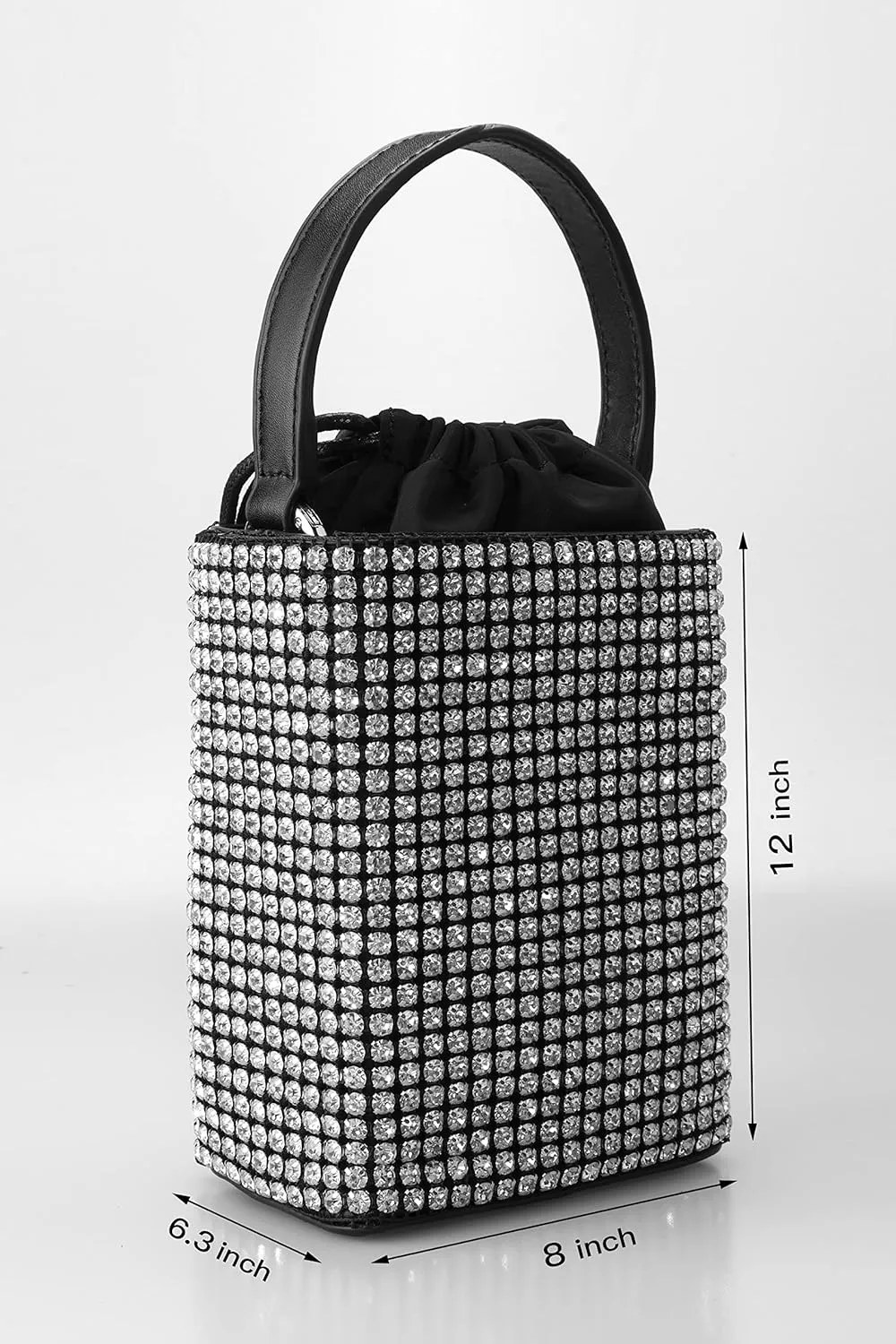 Rhinestone Purse Silver Evening Bag Sparkly Purse Silver Bags for Women