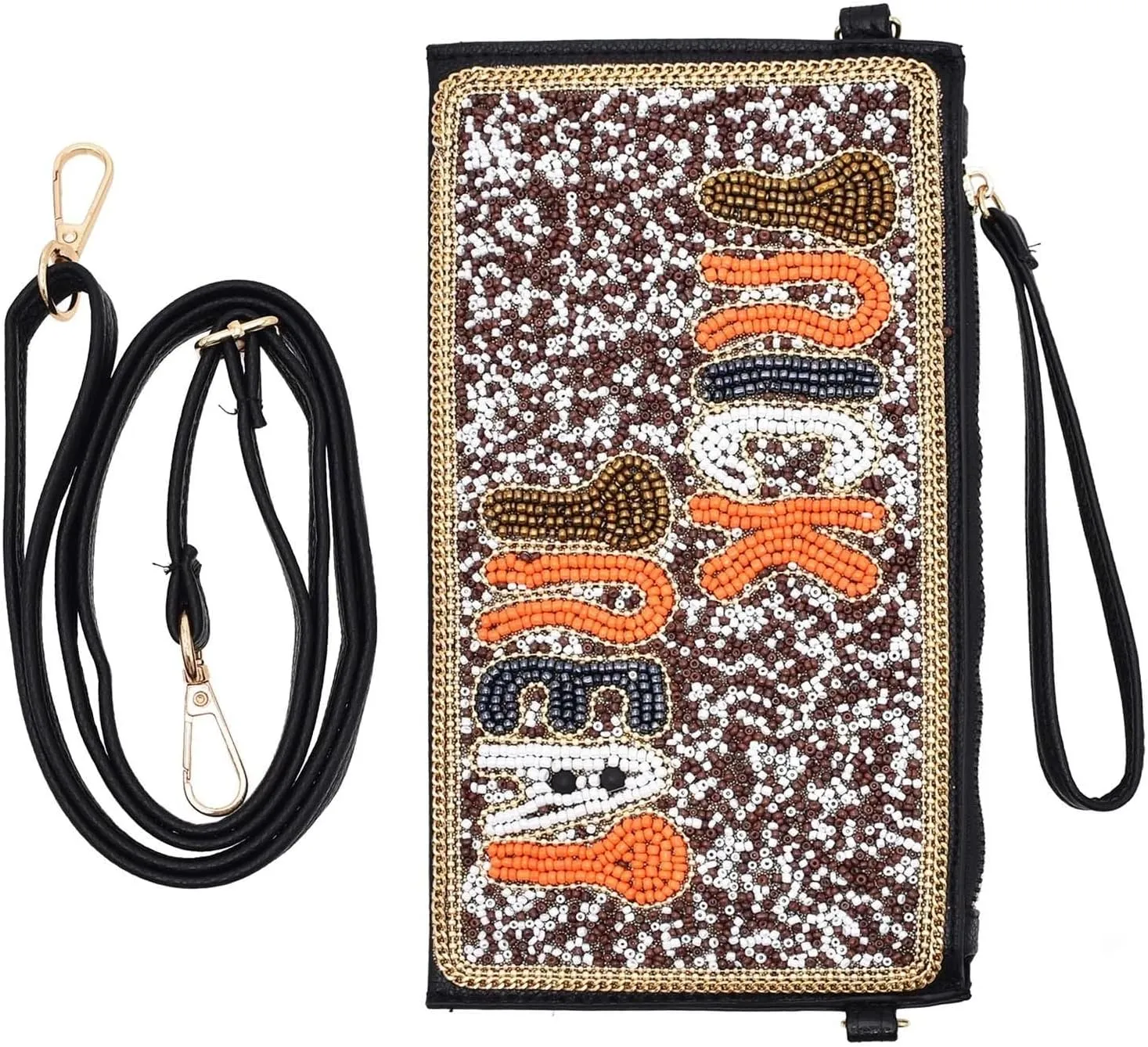 RICHTRUE Sequin Beaded Purse Boho Clutch Purses Women Small Leather Crossbody Bags Cute Beach Purse Y2k Summer Fashion