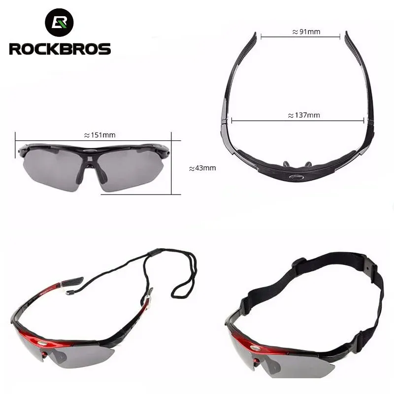 RockBros Polarized Running Sunglasses - 5 Lens Set