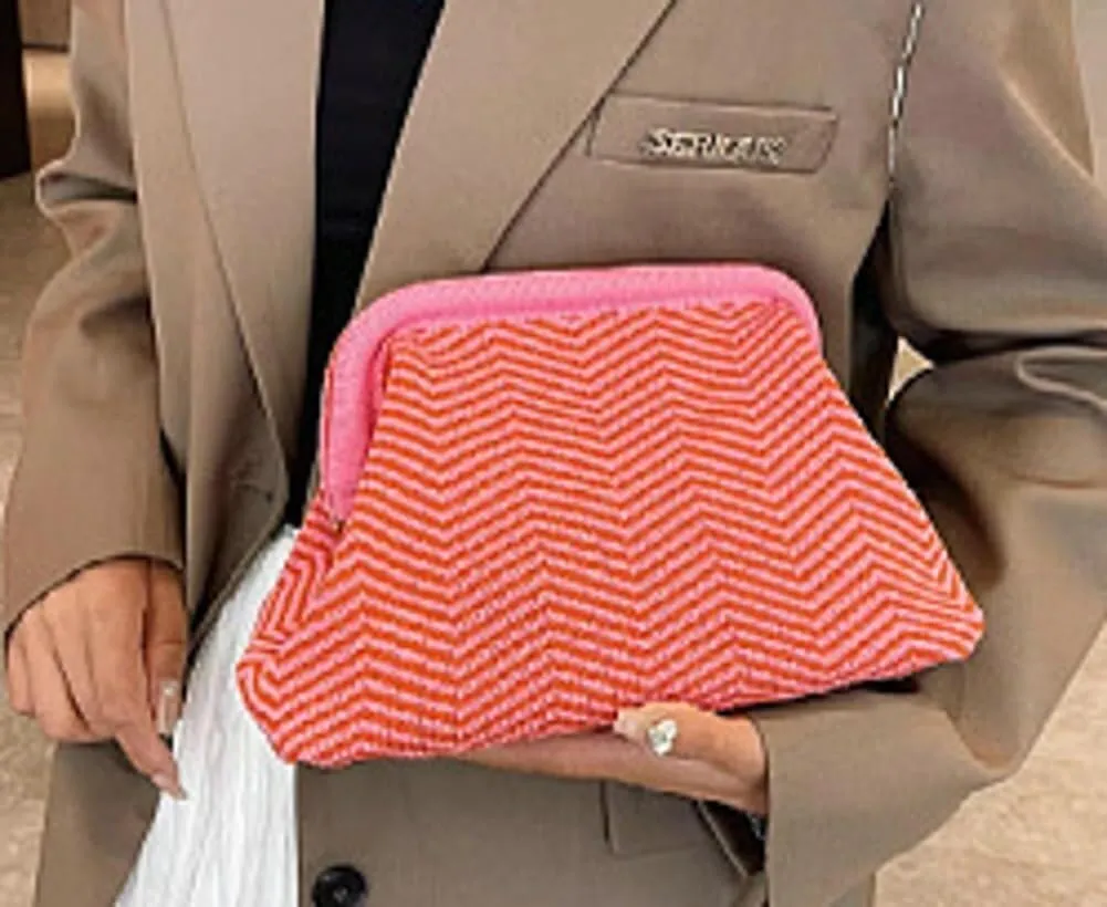 Romantic Crochet Handbag Wedding Ready Clutch with Compact Wallet Space