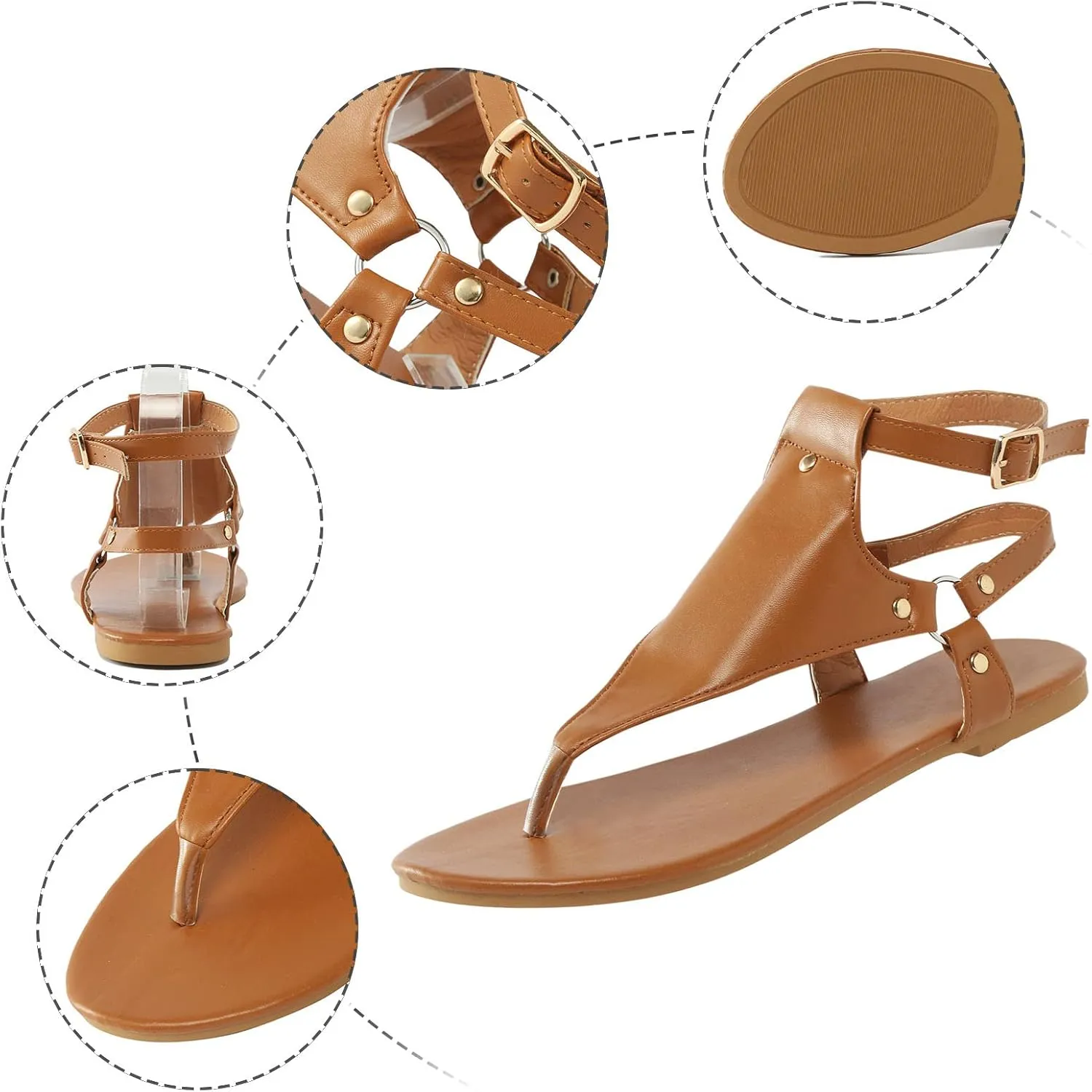 Sandals For Women 2024 Thong Sandals For Women Orthodontic Open Toe Shoes Beach Flats Ladies Buckle Strap Flip Flops Slides