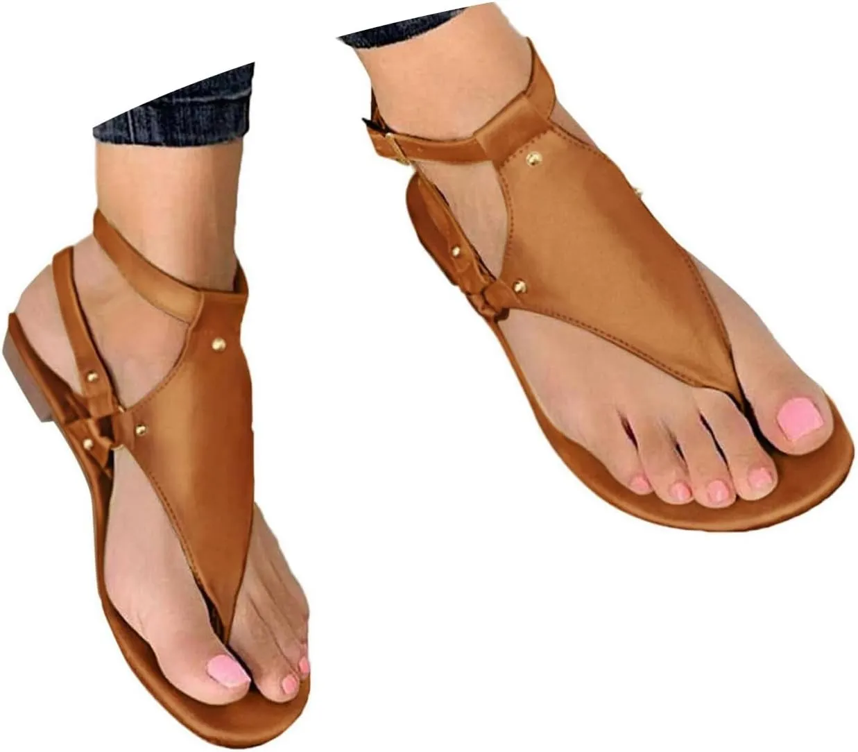 Sandals For Women 2024 Thong Sandals For Women Orthodontic Open Toe Shoes Beach Flats Ladies Buckle Strap Flip Flops Slides
