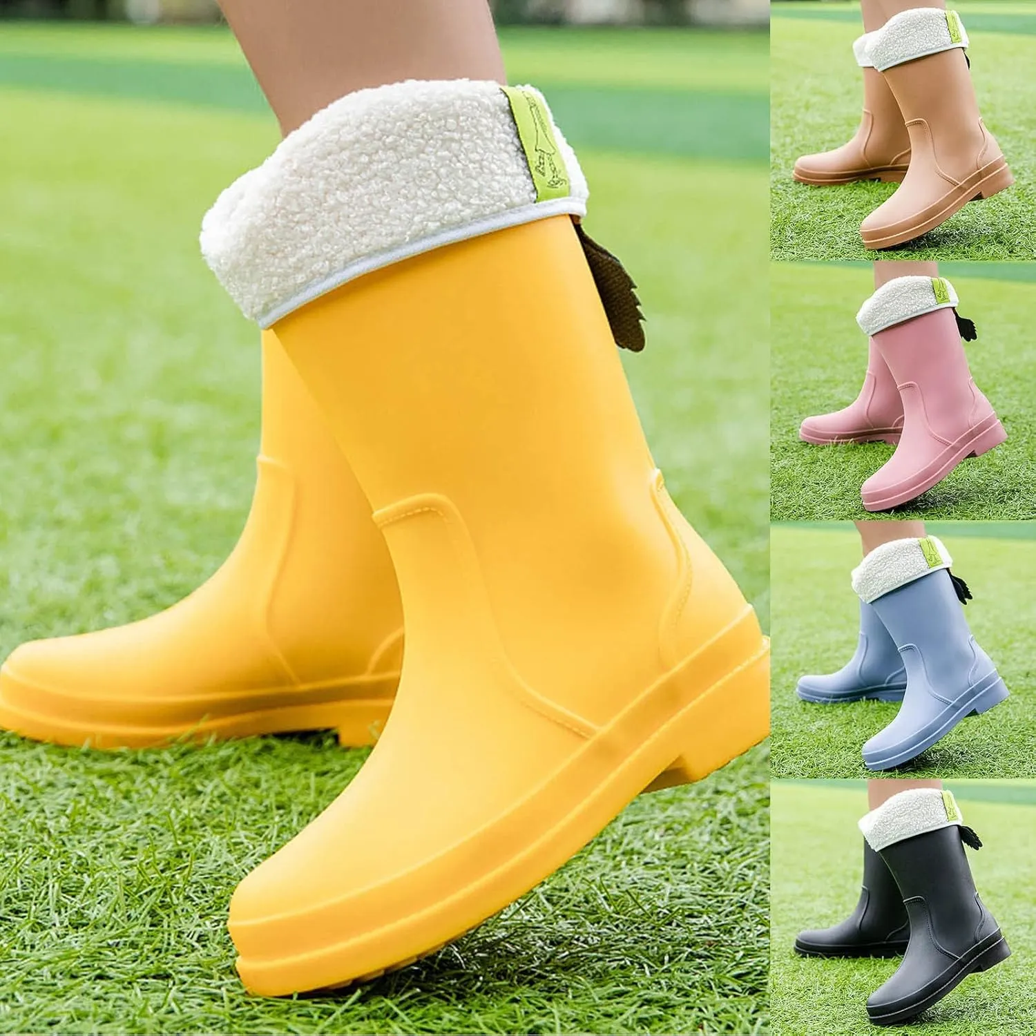 Sandals for Womens Garden Water Boots Unisex Rain Outdoor Ribber Yard Long Shoes Footwear