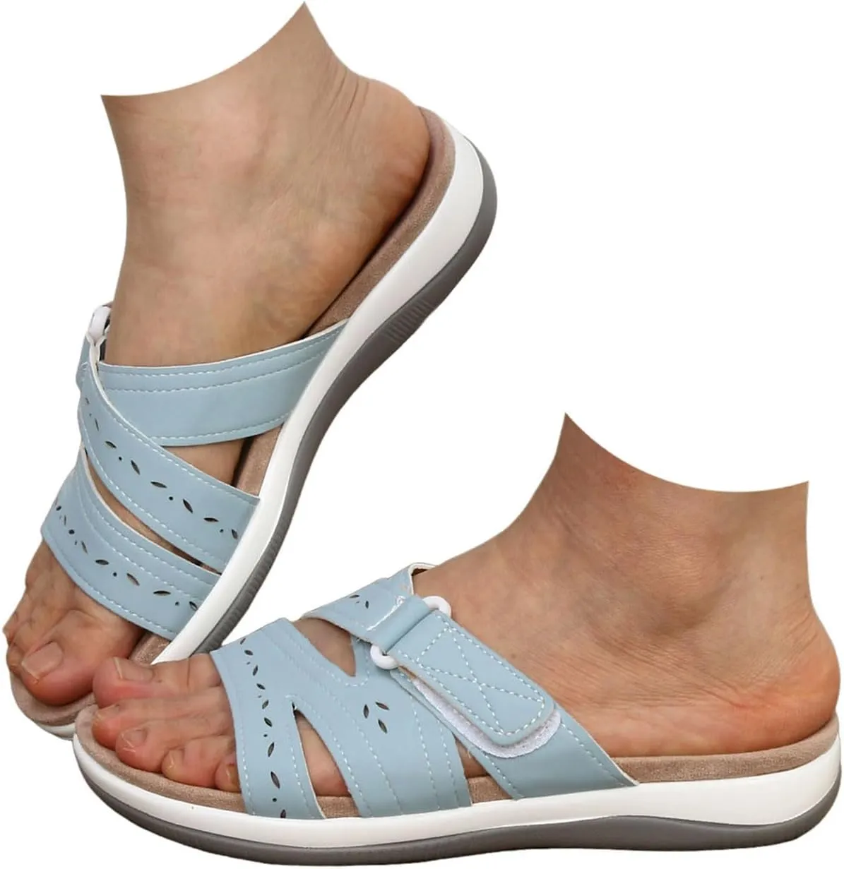 Sandals For Womens Rhinestones Jelly Slippers Shower Sandals Casual Outdoor Beach Flip-Flop Non-Slip Flats Water Shoes