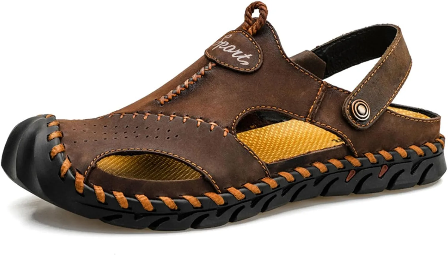 Sandals Men, Men Sandals Vintage Handmade Closed Toe Summer Outdoor Hiking Sports Shoes Fisherman Water Sandal 2025