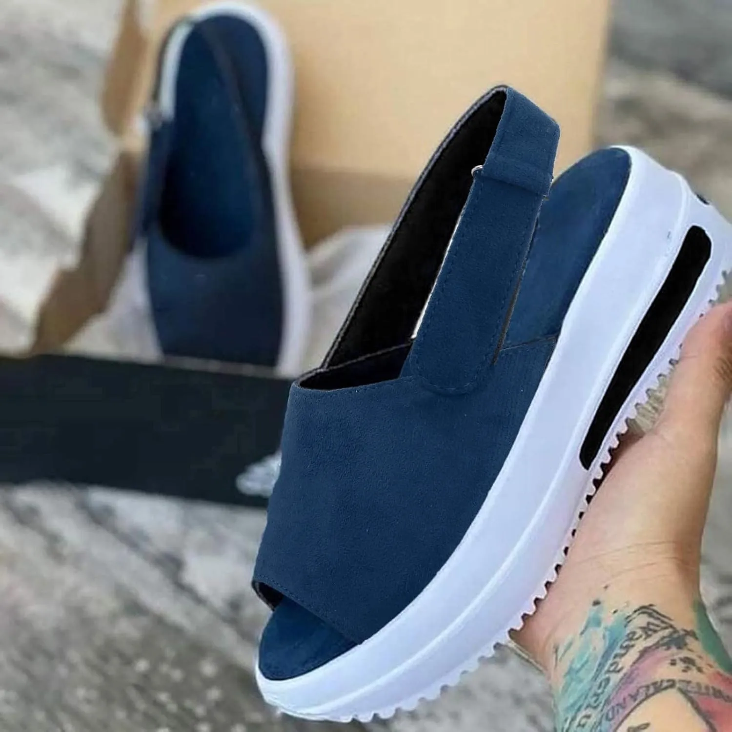 Sandals Women Open Toe Anti Slip Comfortable Walking Womens Sandals Wedge Summer Dressy Orthopedic Platform Sandals