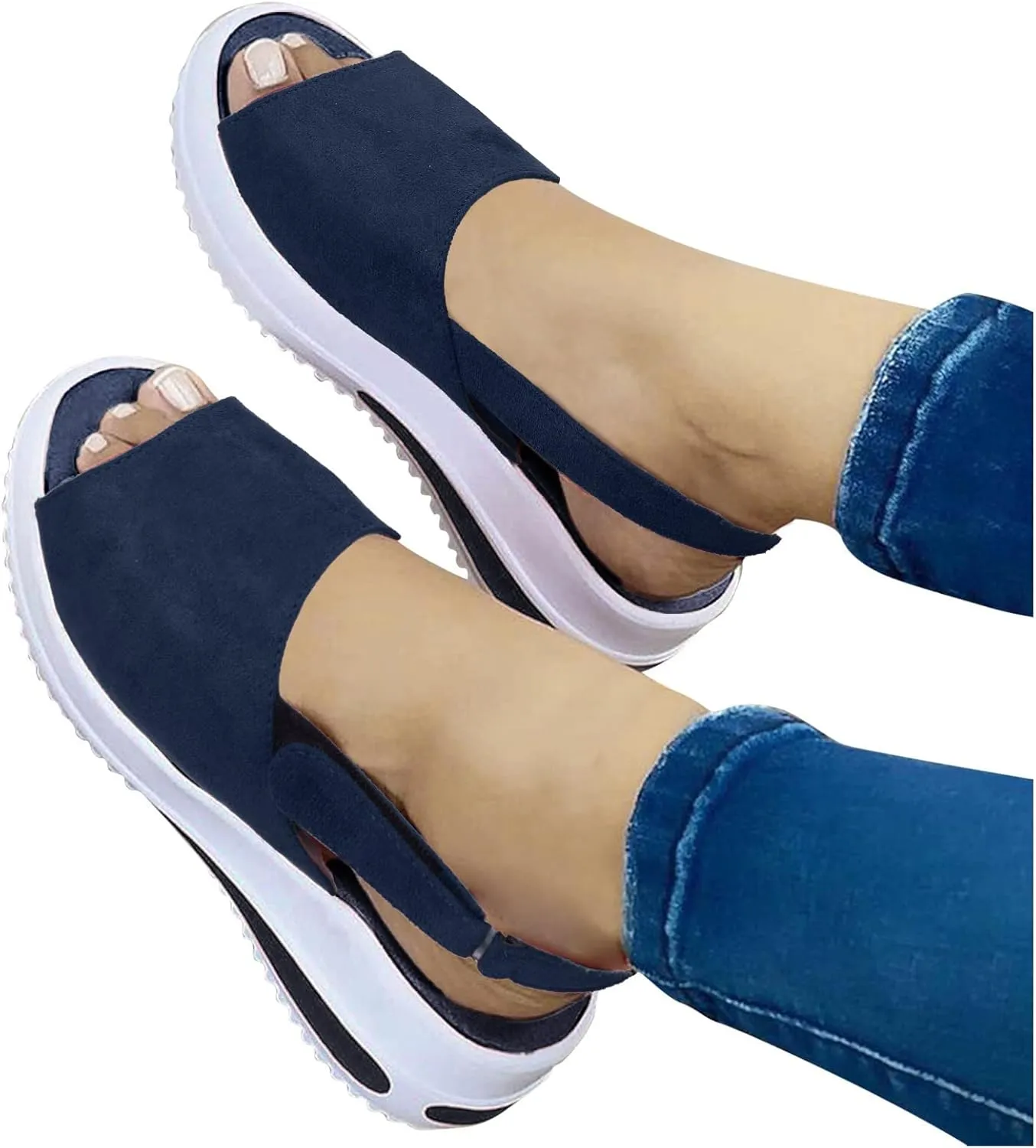 Sandals Women Open Toe Anti Slip Comfortable Walking Womens Sandals Wedge Summer Dressy Orthopedic Platform Sandals