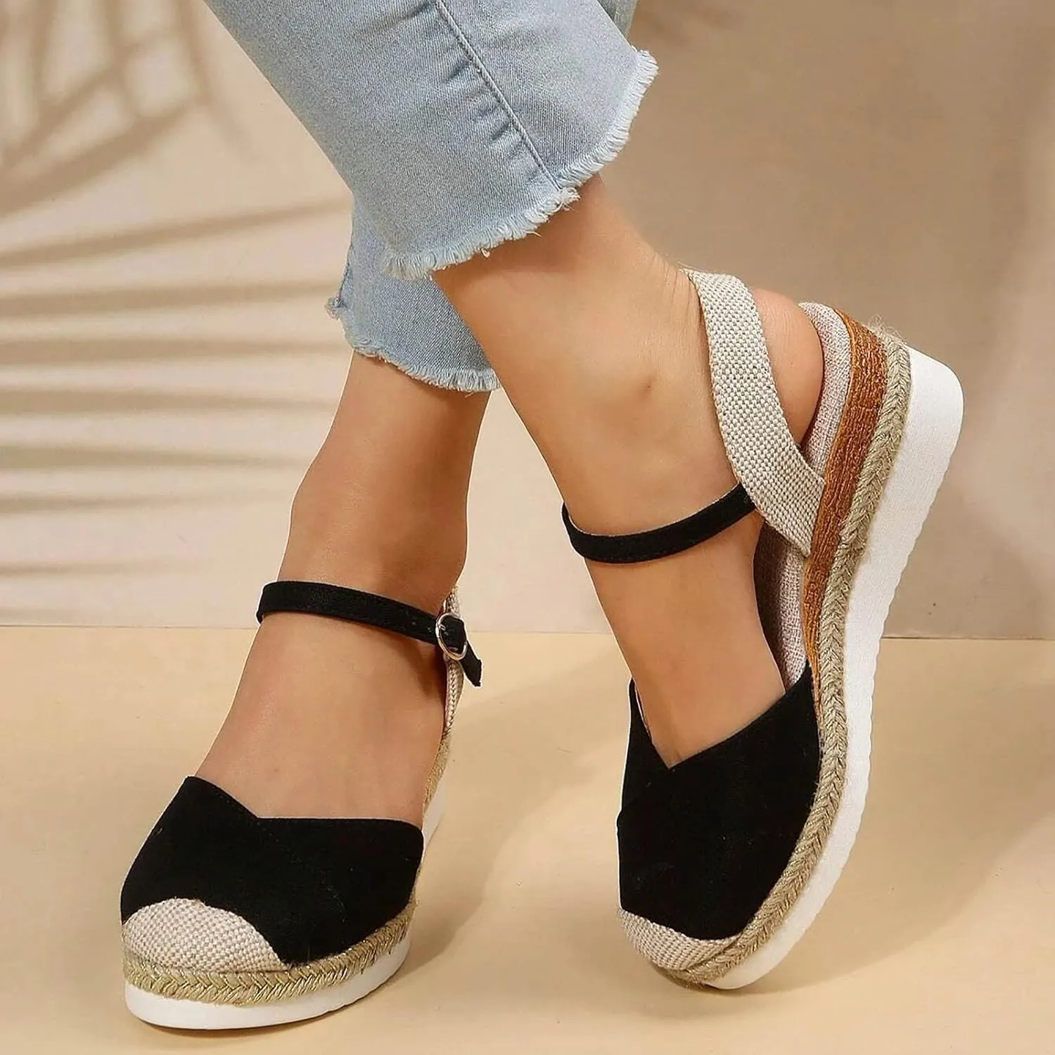 Sandals Women Platform Sandals Women's Feet Wide Slip on Outdoor Camping Walking Slides