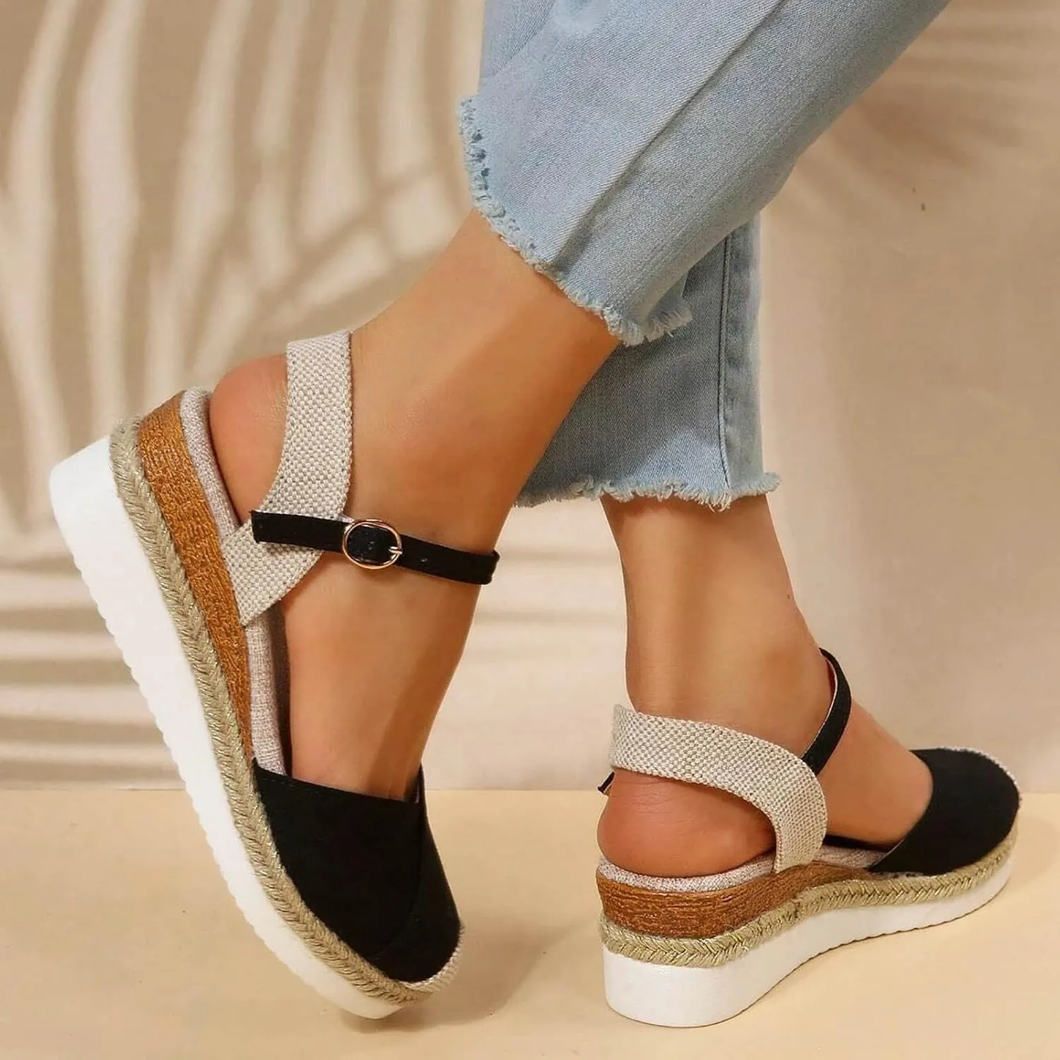 Sandals Women Platform Sandals Women's Feet Wide Slip on Outdoor Camping Walking Slides