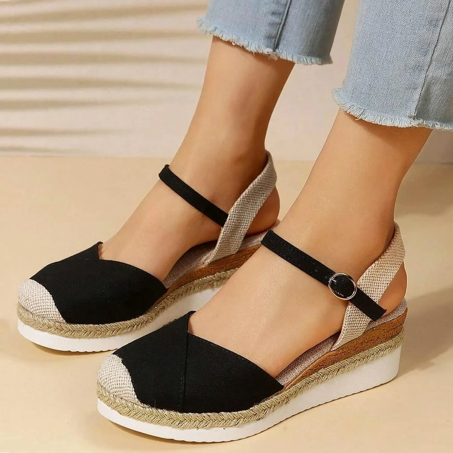 Sandals Women Platform Sandals Women's Feet Wide Slip on Outdoor Camping Walking Slides