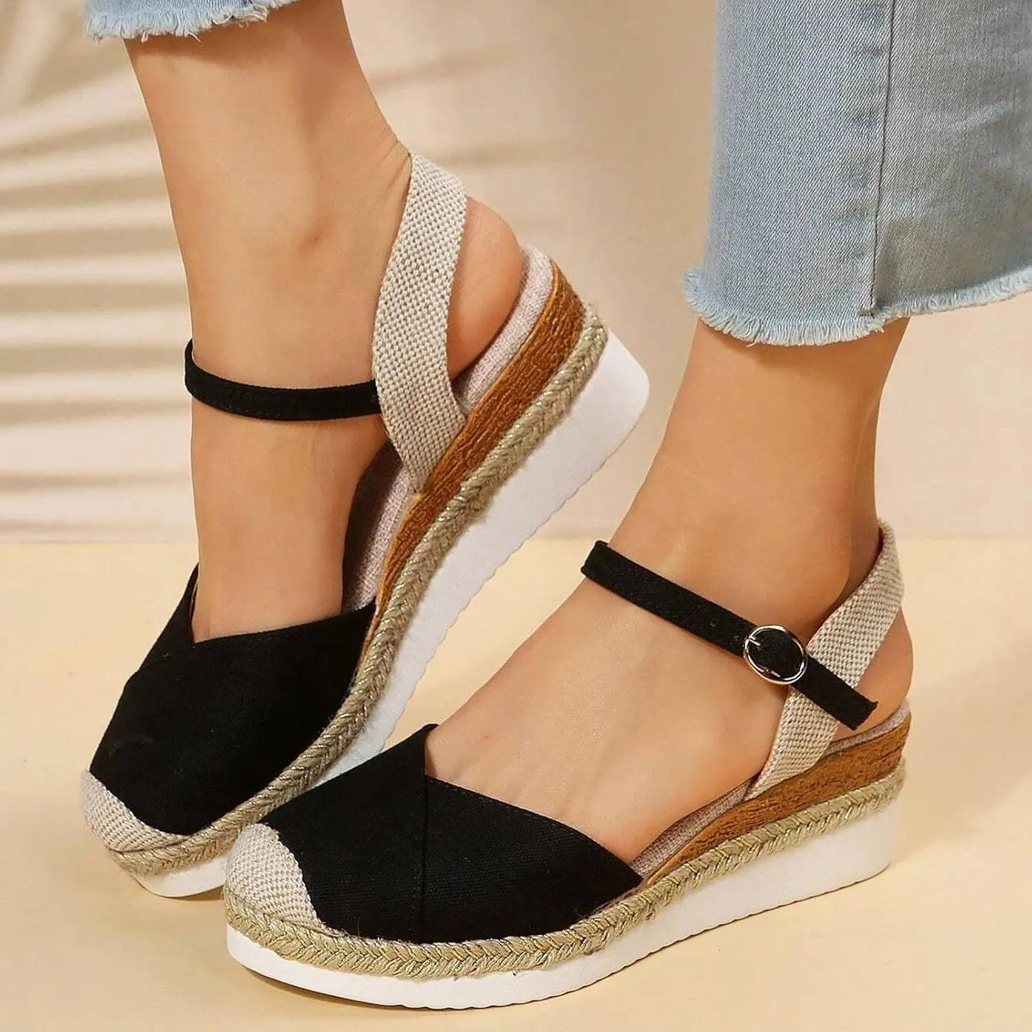 Sandals Women Platform Sandals Women's Feet Wide Slip on Outdoor Camping Walking Slides