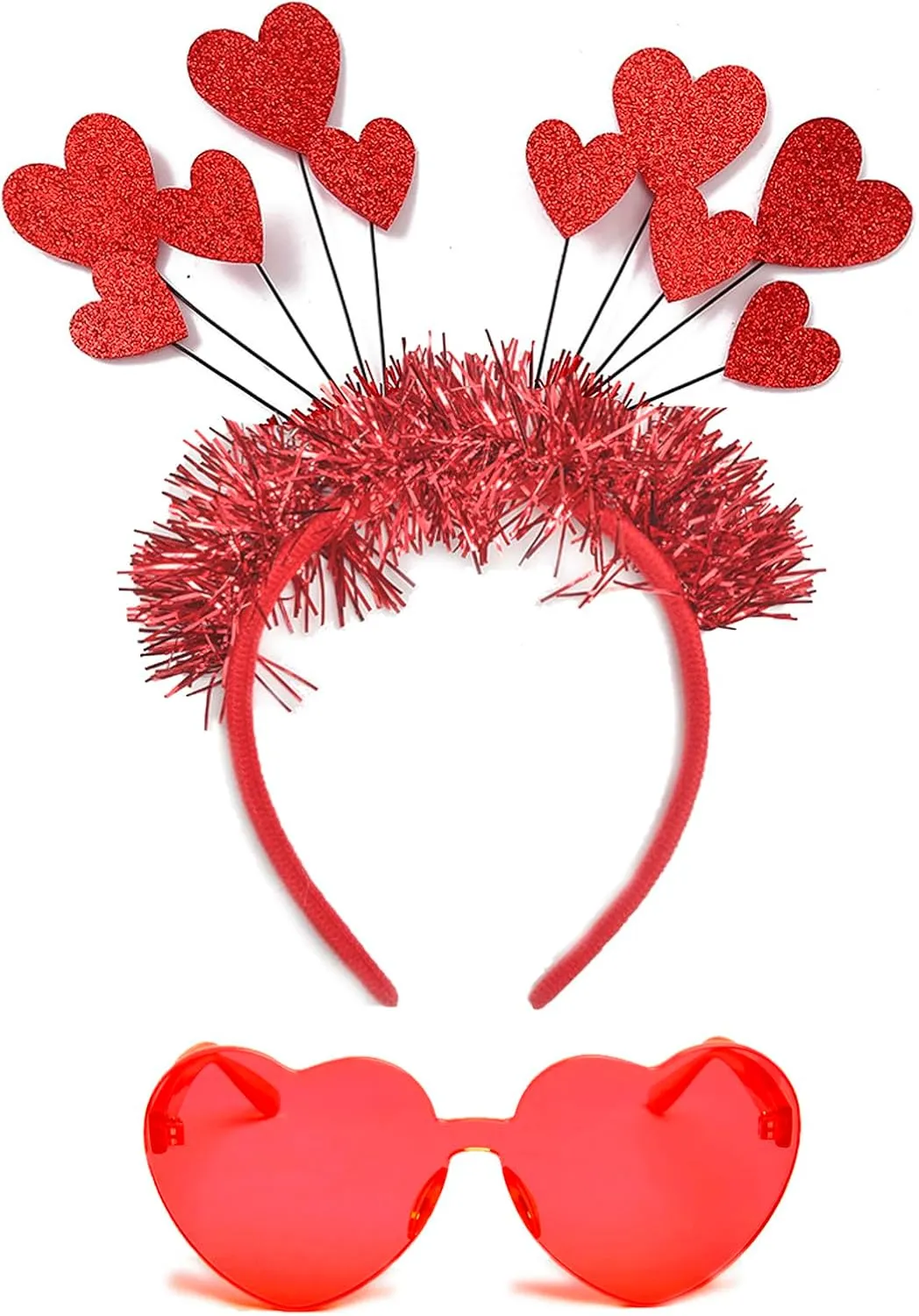 Sequin Love Heart Boppers Headbands Heart Sunglasses, Perfect Hair Accessories for Wedding Birthday