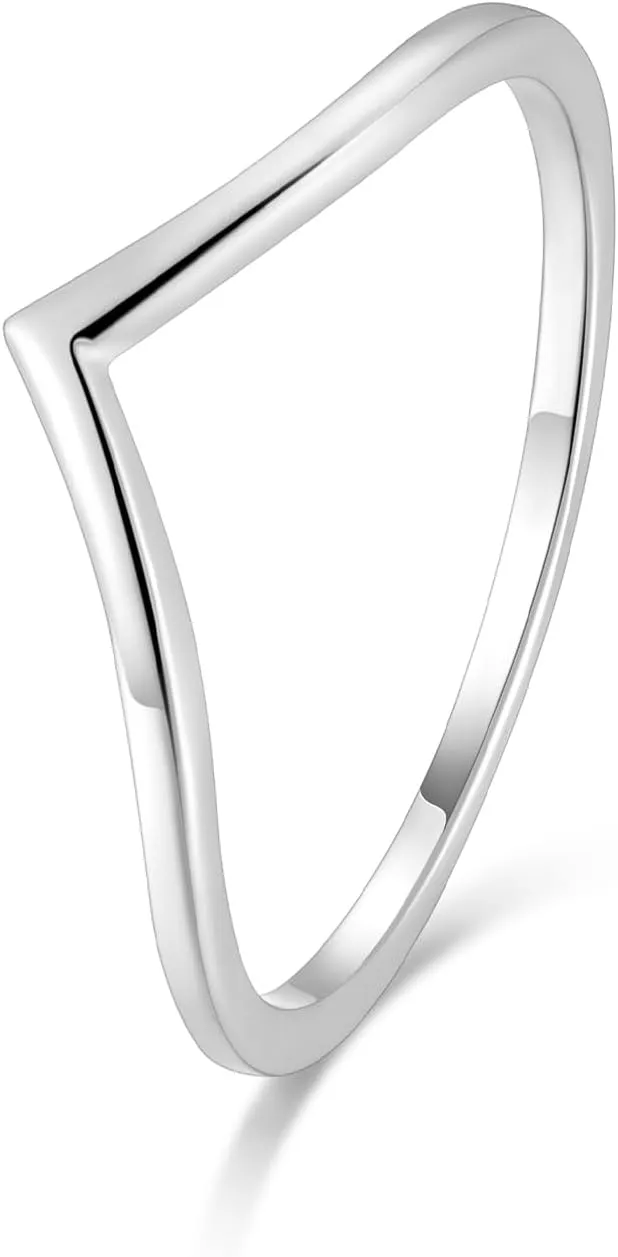 SHINYSO 925 Sterling Silver Rings for Women Thin Stacking Wedding Band Rings High Polish Plain Dome Rings Comfort Fit Size 4-10