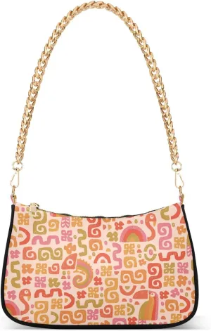Shoulder Bag for Women Aloha Vibrant Birds Lizard Hobo Purses Handbags for Women with Chain Strap