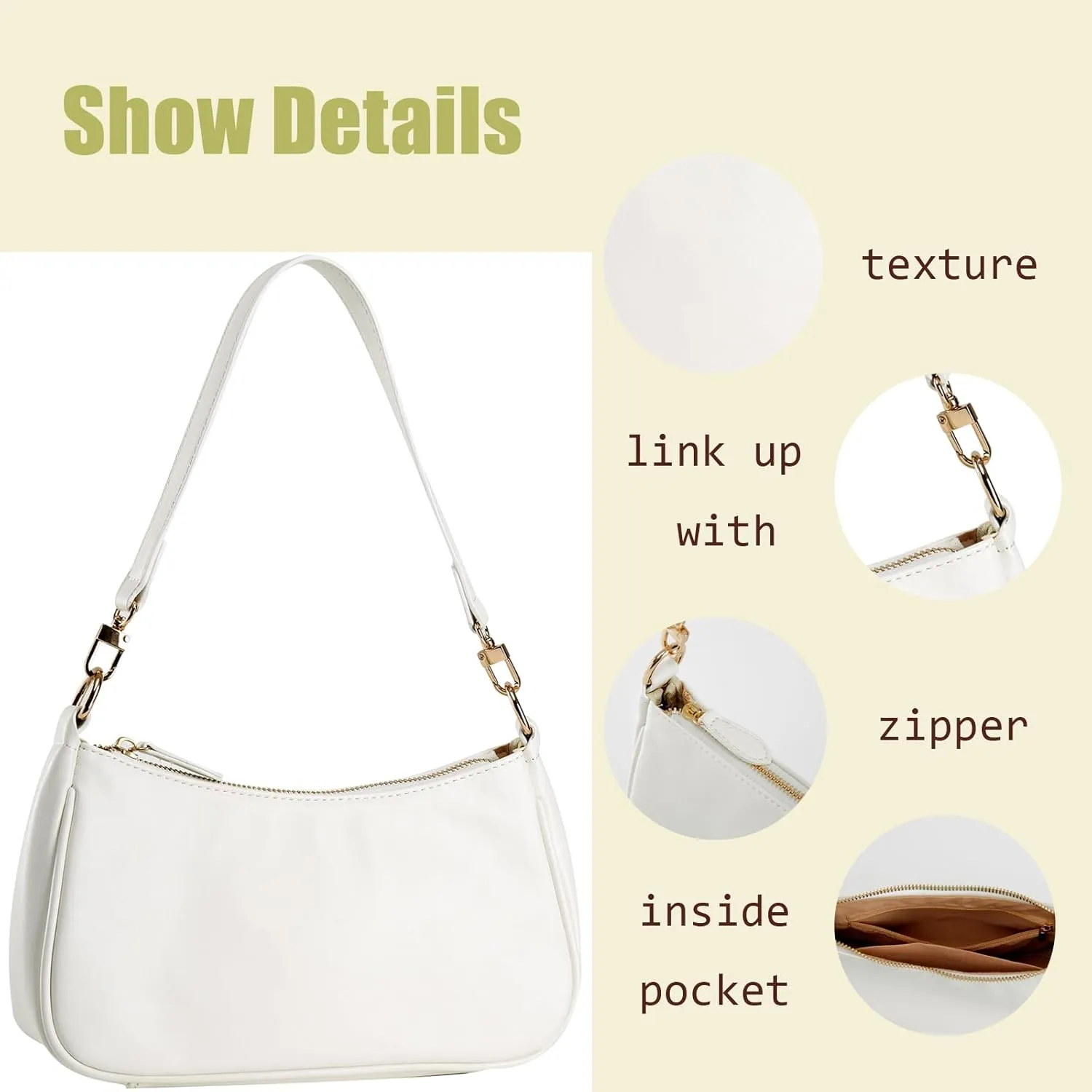 Shoulder Bag for women Crossbody Bags Retro Classic Small Hobo Purse Clutch Tote Handbags with Zipper Closure