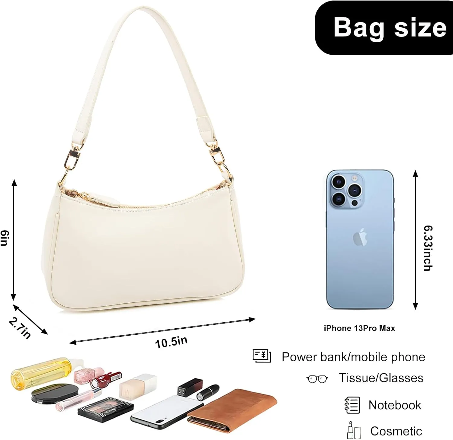 Shoulder Bag for women Crossbody Bags Retro Classic Small Hobo Purse Clutch Tote Handbags with Zipper Closure